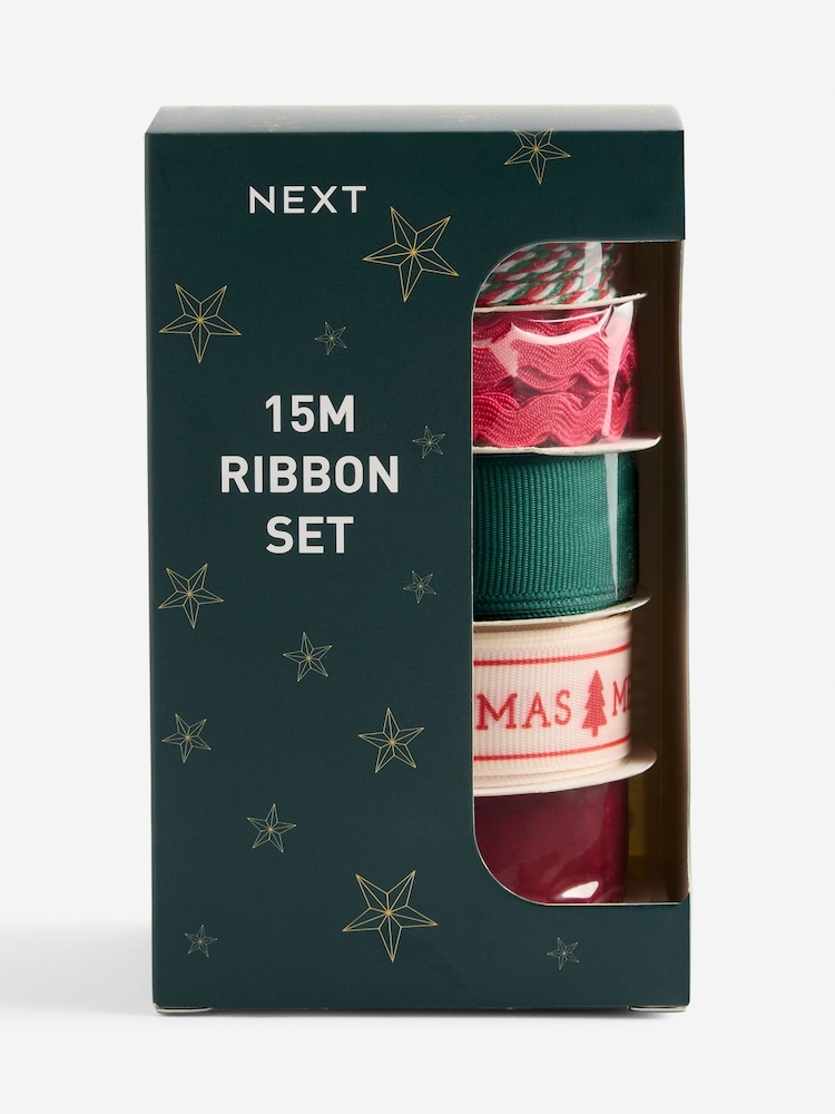 Set of 5 Red and Green Gift Ribbons - Image 1 of 1 Set of 5 Red and Green Gift Ribbons - Image 1 of 1