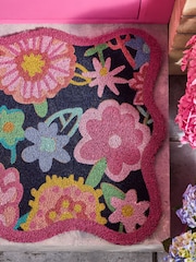 Lucy Tiffney Navy Floral Coir Doormat - Image 3 of 5