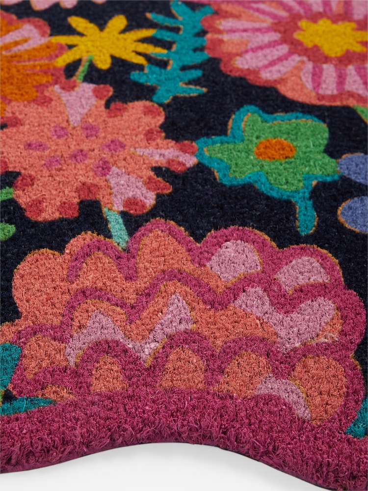 Lucy Tiffney Navy Floral Coir Doormat - Image 5 of 5