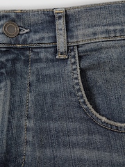 Reiss Mid Blue Mahni Petite Barrel-Leg Dart Jeans - Image 6 of 8