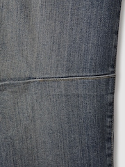 Reiss Mid Blue Mahni Petite Barrel-Leg Dart Jeans - Image 7 of 8
