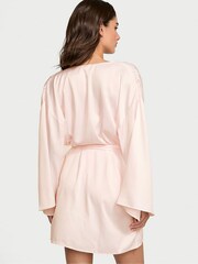 Victoria's Secret Faint Pink Peony Satin Short Robe - Image 2 of 2