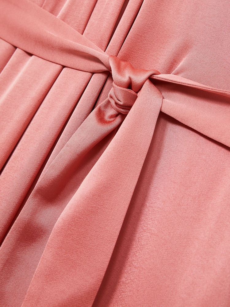 Reiss Pink Rosin Satin Wide-Leg Draped Jumpsuit - Image 6 of 6
