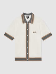 Reiss White Crusoe Reiss | Ché Crochet Tipped Shirt - Image 2 of 7