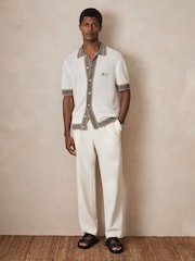 Reiss White Crusoe Reiss | Ché Crochet Tipped Shirt - Image 3 of 7