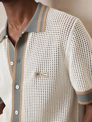 Reiss White Crusoe Reiss | Ché Crochet Tipped Shirt - Image 4 of 7