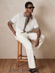 Reiss White Crusoe Reiss | Ché Crochet Tipped Shirt - Image 6 of 7