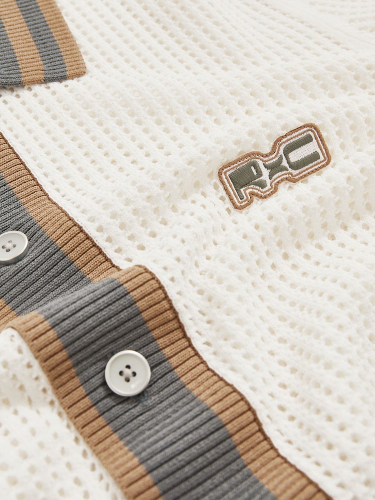 Blanco - Reiss Crusoe Reiss | Ché Crochet Tipped Shirt - Imagen 7 de 7 Blanco - Reiss Crusoe Reiss | Ché Crochet Tipped Shirt - Imagen 7 de 7