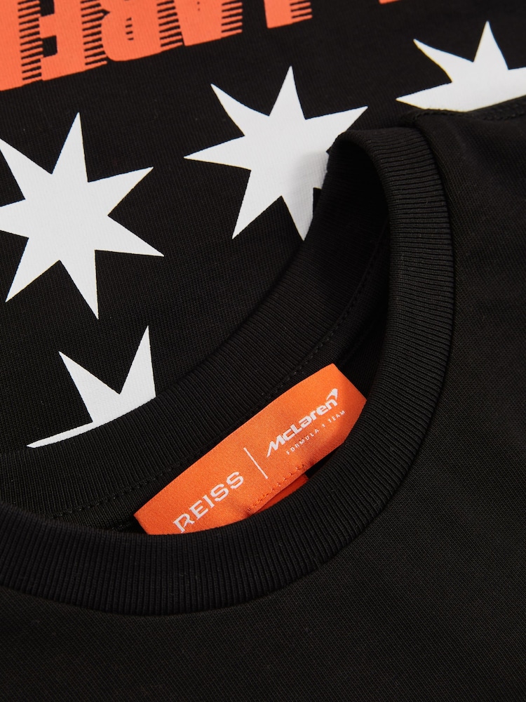 Reiss Black Melbourne Unisex Fit McLaren F1 Team Melbourne T-Shirt - Image 8 of 8