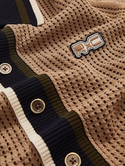 Reiss Camel Crusoe Reiss | Ché Crochet Tipped Shirt - Image 11 of 11