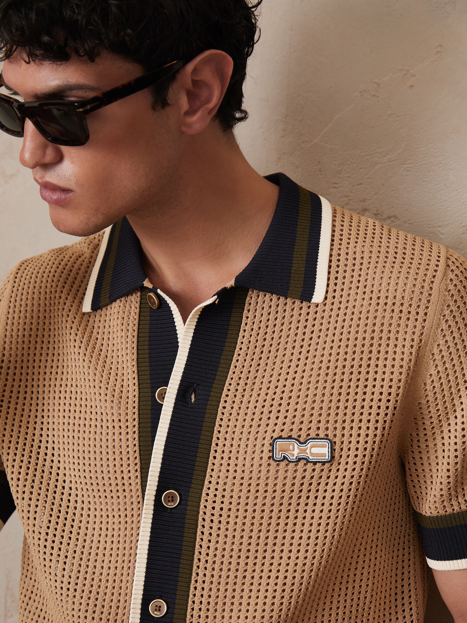 【CherLife】ヴィンテージ クロッシェ カシュクール トップス Buy Reiss Camel Crusoe Reiss | Ché Crochet Tipped Shirt from Next USA