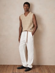 Reiss Stone Thiego Reiss | Ché Pointelle V-Neck Vest - Image 3 of 8