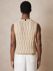 Reiss Stone Thiego Reiss | Ché Pointelle V-Neck Vest - Image 6 of 8