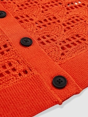Reiss Papaya Fleur McLaren F1 Team Speedmark Crochet Shirt - Image 6 of 6