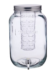 Kitchencraft Clear Large Glass Drinks Dispenser with Tap and Infuser - Image 3 of 3