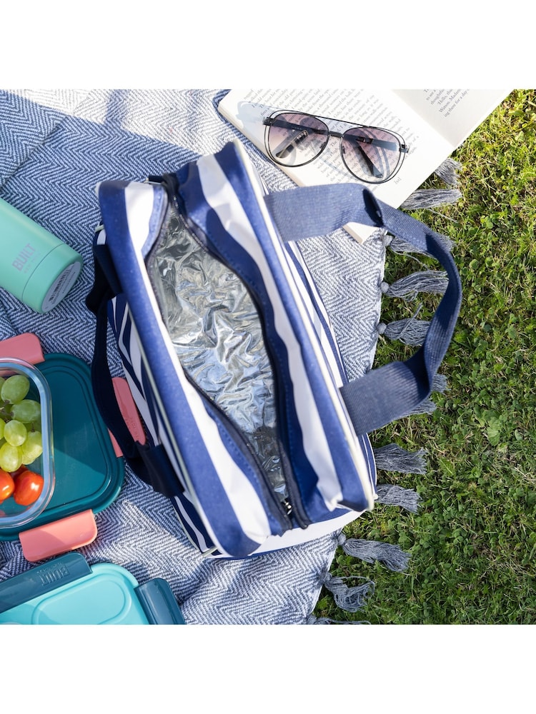 Kitchencraft Blue Insulated Striped Lunch Cool Bag with Strap - Image 2 of 6