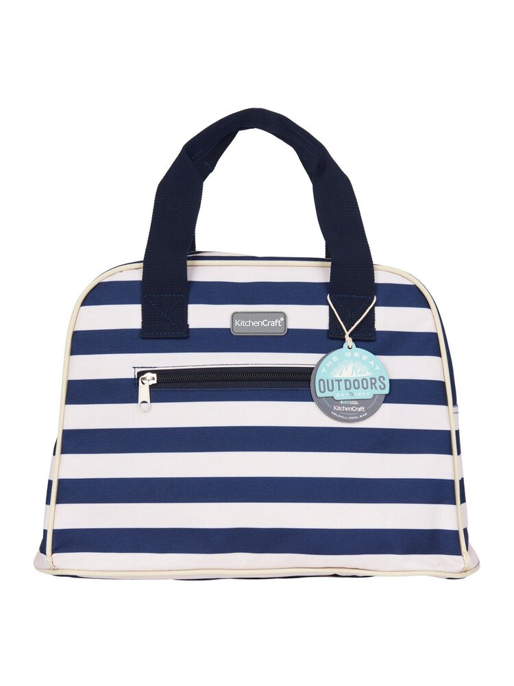 Kitchencraft Blue Insulated Striped Lunch Cool Bag with Strap - Image 4 of 4