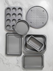 Kitchencraft Set of 8 Silver Steel Non-Stick Bakeware - Image 1 of 6