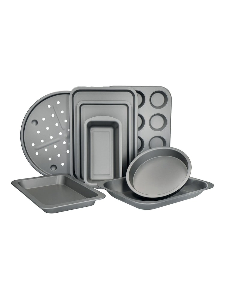 Kitchencraft Set of 8 Silver Steel Non-Stick Bakeware - Image 3 of 6