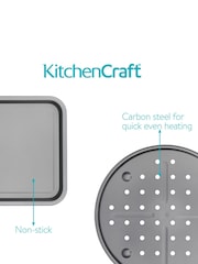 Kitchencraft Set of 8 Silver Steel Non-Stick Bakeware - Image 4 of 6