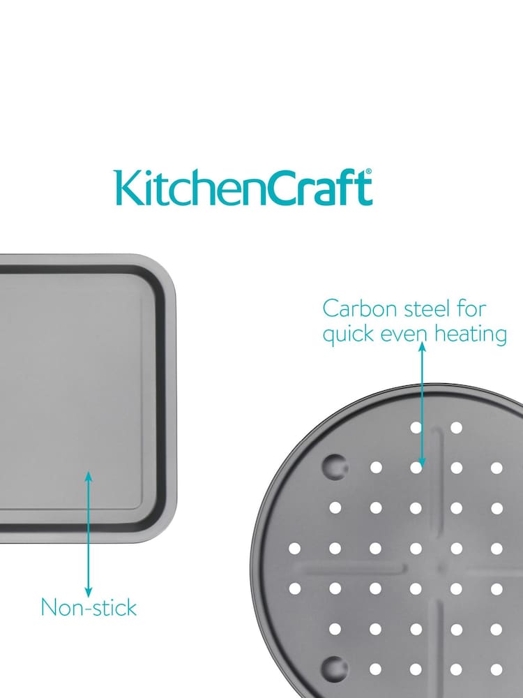 Kitchencraft Set of 8 Silver Steel Non-Stick Bakeware - Image 4 of 6