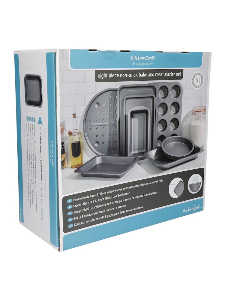 Kitchencraft Set of 8 Silver Steel Non-Stick Bakeware - Image 6 of 6