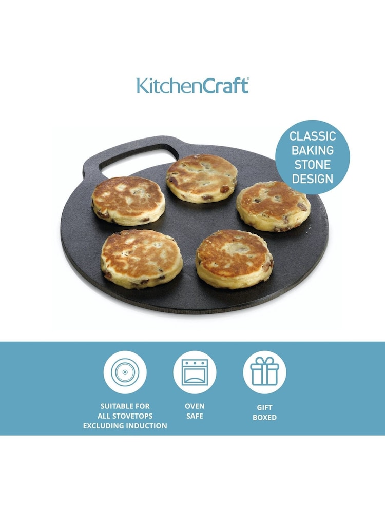 Kitchencraft Black Cast Iron Bread and Pizza Baking Stone - Image 4 of 7