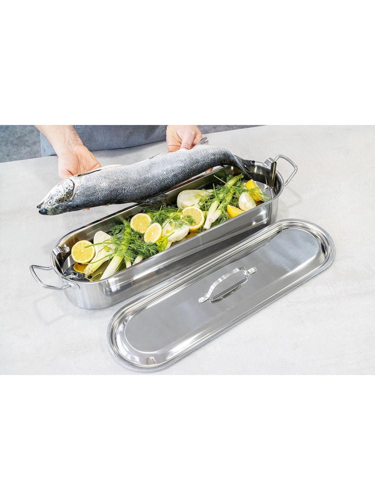 Kitchencraft – große Fisch-Pochierpfanne aus Edelstahl - Bild 1 von 3