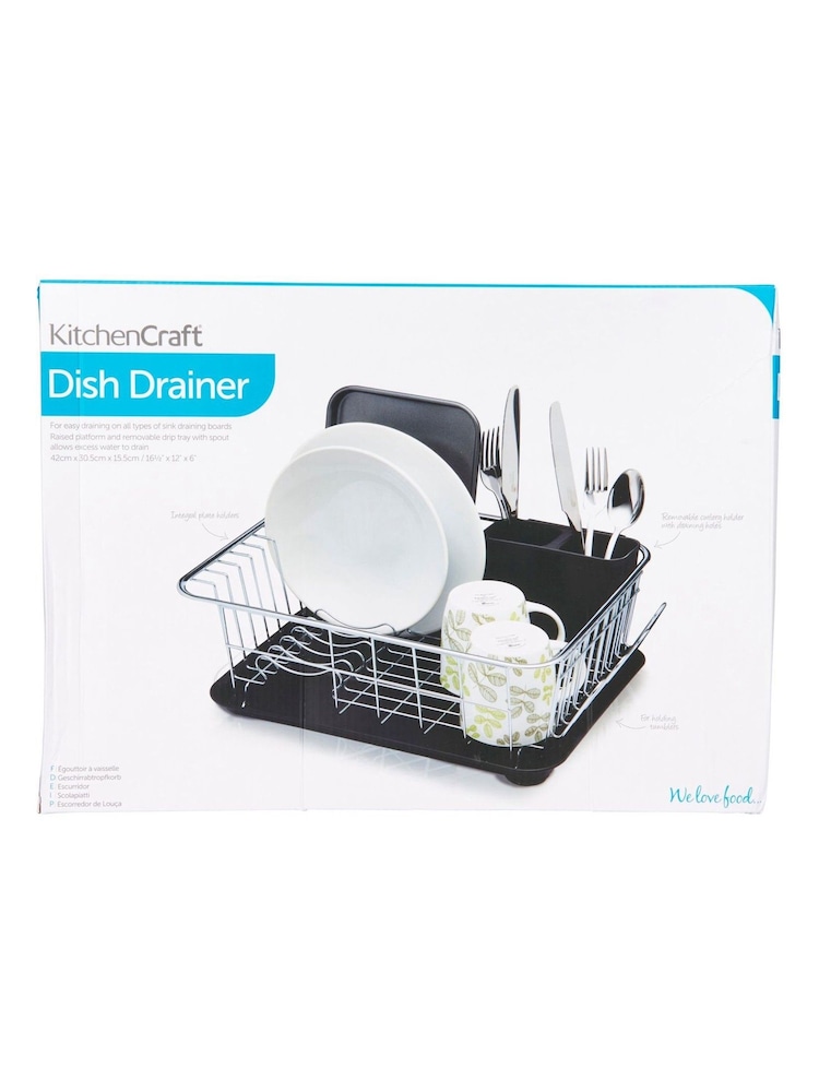 Kitchencraft Assorted Chrome Metal Dish Drainer with Drip Tray - Image 4 of 4 Kitchencraft Assorted Chrome Metal Dish Drainer with Drip Tray - Image 4 of 4