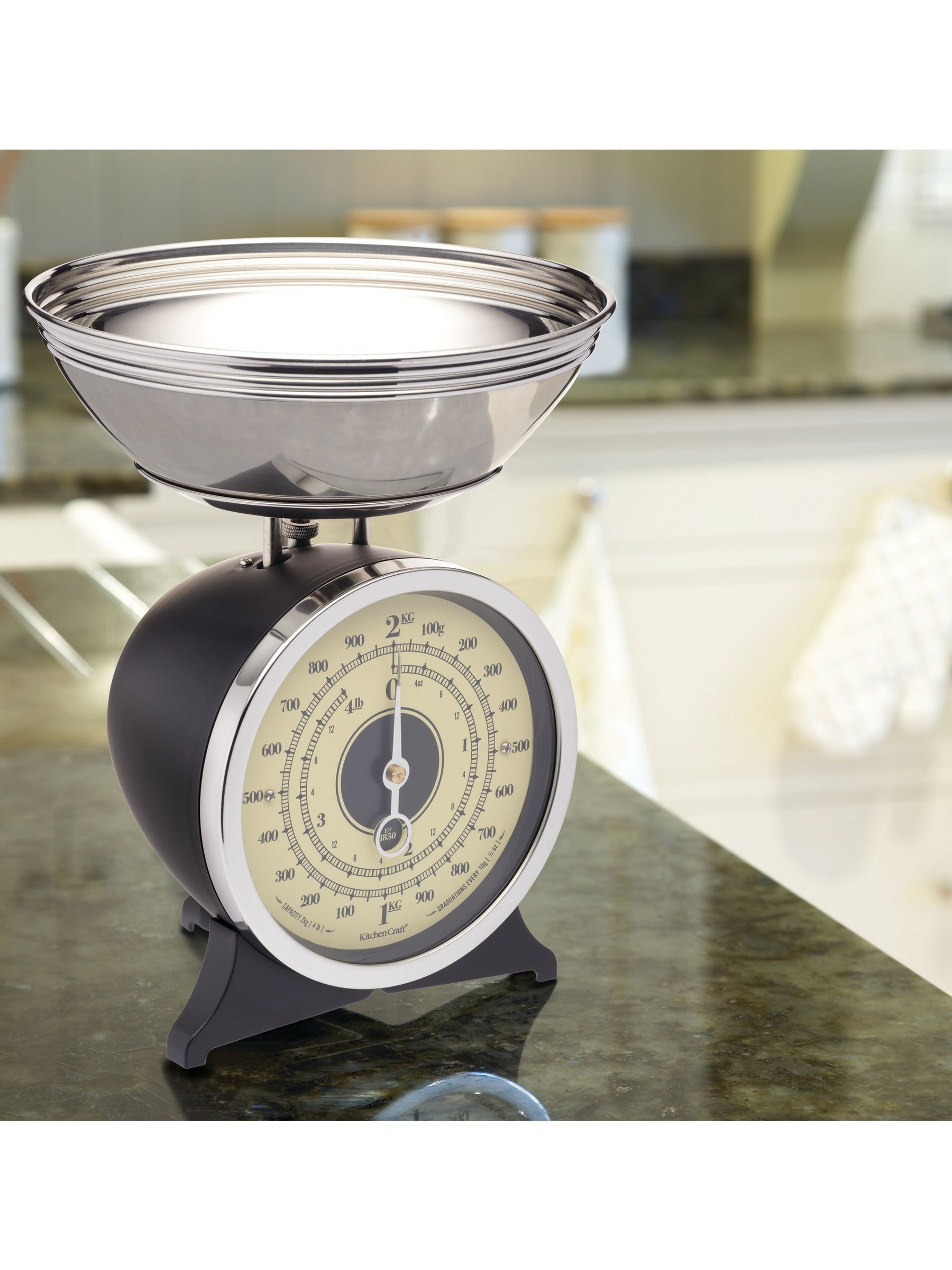 Kitchencraft Black Vintage Style Mechanical Kitchen Scale with