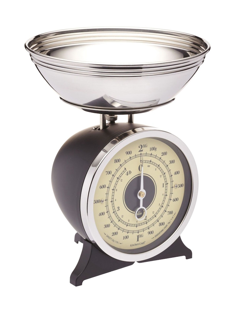 Kitchencraft Black Vintage Style Mechanical Kitchen Scale with Bowl - Image 2 of 3
