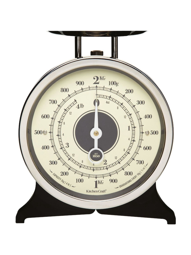 Kitchencraft Black Vintage Style Mechanical Kitchen Scale with Bowl - Image 3 of 3