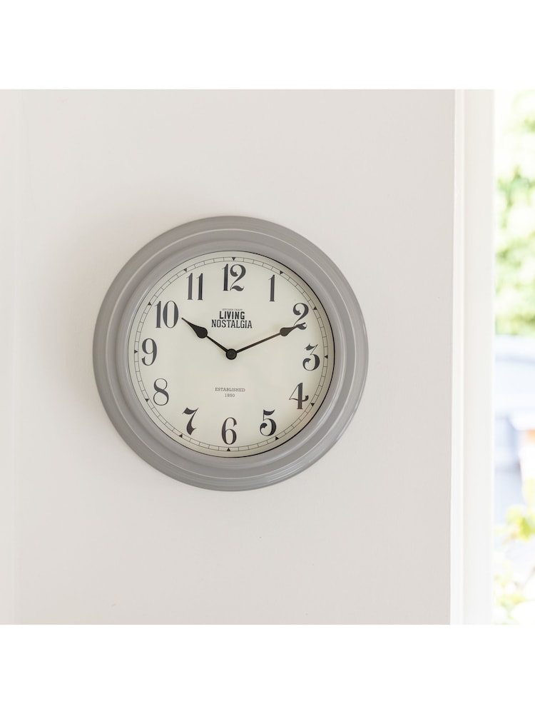 Kitchencraft Grey French Wall Clock Nostalgia Style - Image 2 of 4