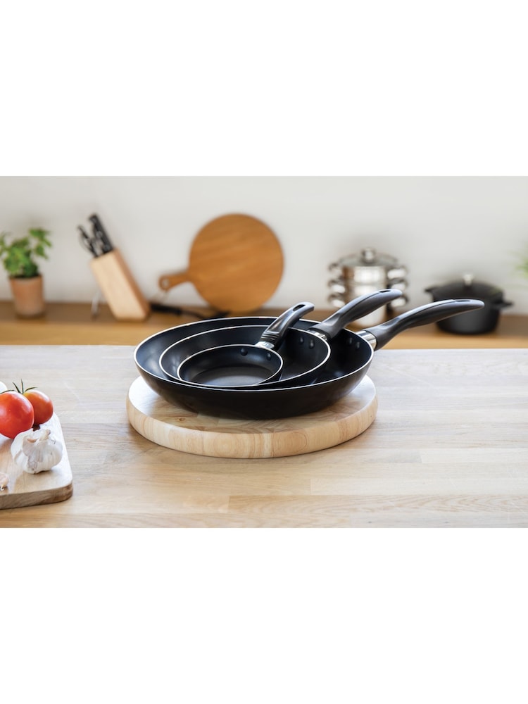 Kitchencraft Set of 3 Black Aluminium Non Stick Frying Pan - Image 2 of 6