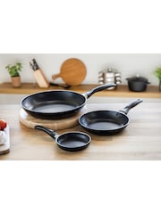 Kitchencraft Set of 3 Black Aluminium Non Stick Frying Pan - Image 3 of 6