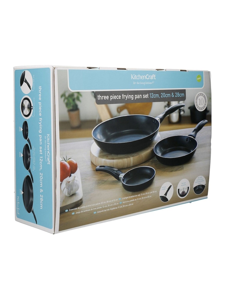 Kitchencraft Set of 3 Black Aluminium Non Stick Frying Pan - Image 6 of 6