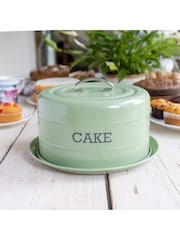 Kitchencraft Green Vintage-Style Round Airtight Cake Storage Tin - Image 1 of 6