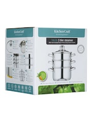 Kitchencraft Silver Stainless Steel Three Tier Compact Steamer - Image 6 of 6