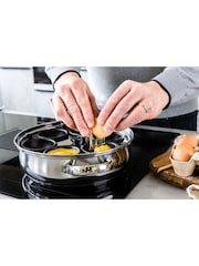 Kitchencraft Silver Non Stick Stainless Steel 6 Egg Poacher Pan - Image 1 of 6