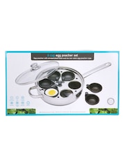 Kitchencraft Silver Non Stick Stainless Steel 6 Egg Poacher Pan - Image 6 of 6