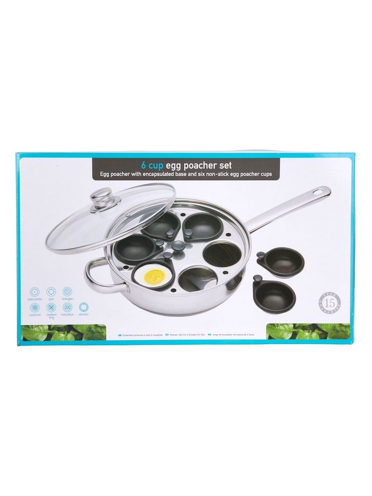 Sartén antiadherente de acero inoxidable 6 para escalfar huevos de Kitchencraft - Imagen 6 de 6 Sartén antiadherente de acero inoxidable 6 para escalfar huevos de Kitchencraft - Imagen 6 de 6