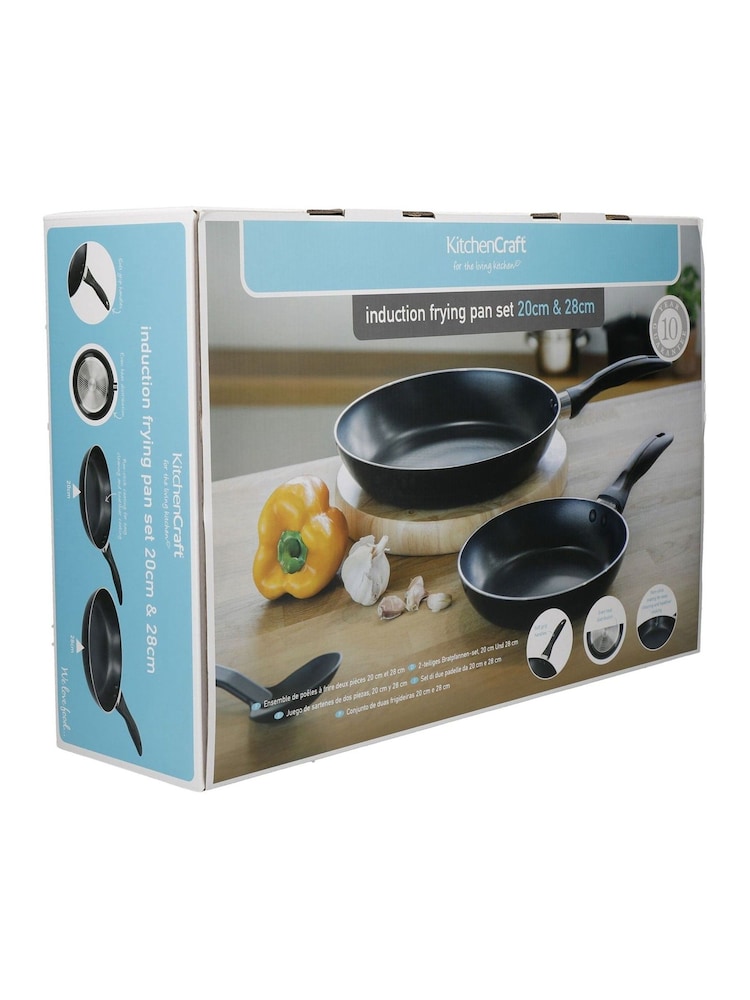 Kitchencraft Set of 2 Black Gift Boxed Non Stick Induction Frying Pan - Image 4 of 4
