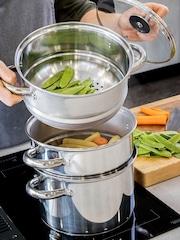 Kitchencraft Silver Stainless Steel Three Tier Steamer - Image 2 of 6