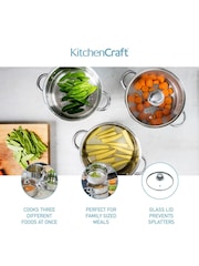 Kitchencraft Silver Stainless Steel Three Tier Steamer - Image 5 of 6