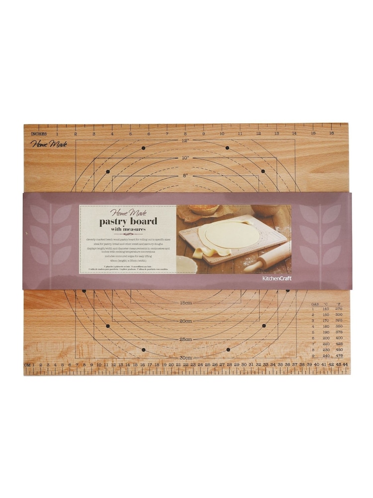 Kitchencraft Wood Wooden Pastry Board with Measurements - Image 1 of 3