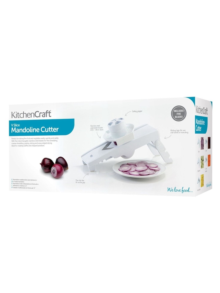 Kitchencraft White 5-in-1 V Slicer Kitchen Mandoline Vegetable Cutter - Image 4 of 4