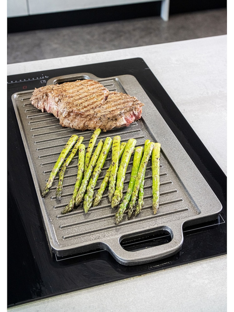 Kitchencraft Grey 2-Sided Induction Griddle Plate Cast Iron Pan - Image 5 of 5