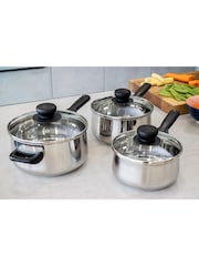 Kitchencraft Silver Extra-Deep Medium Induction Hob Saucepan with Lid - Image 1 of 5
