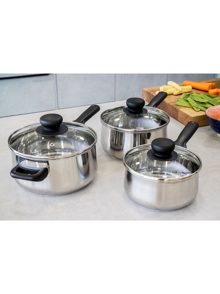 Kitchencraft Silver Extra-Deep Medium Induction Hob Saucepan with Lid - Image 1 of 5