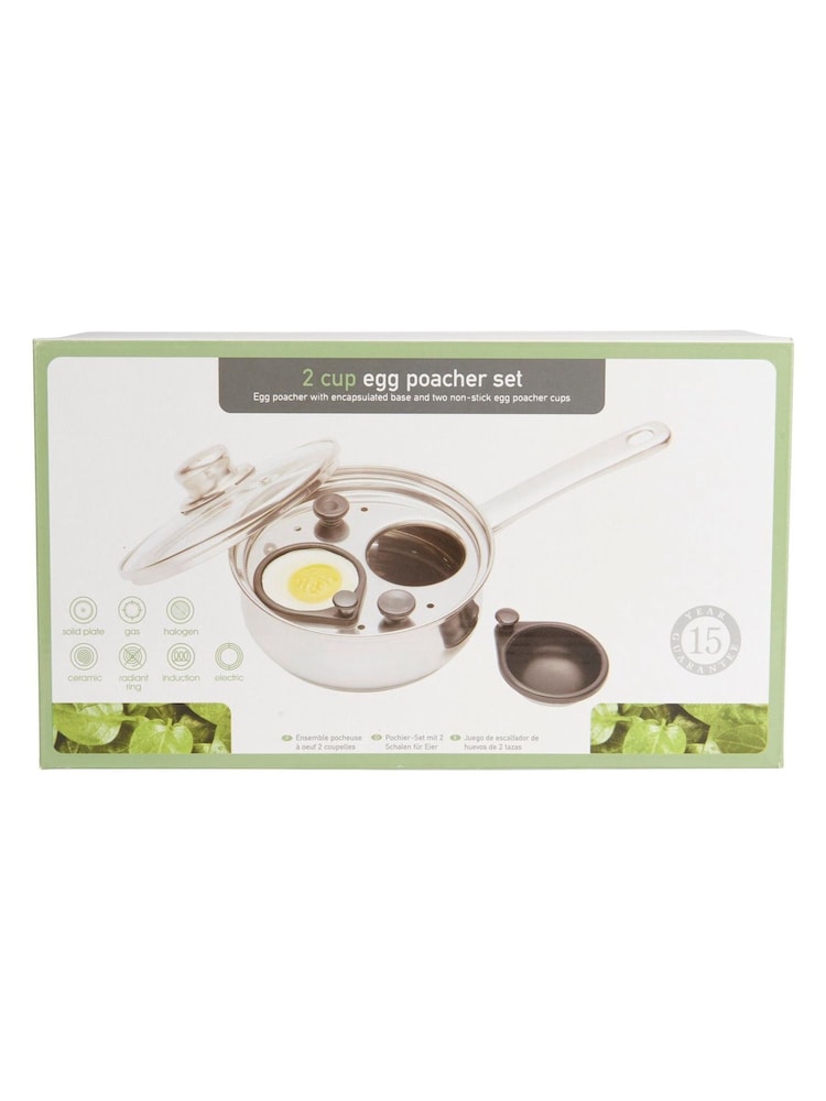 Kitchencraft Silver Non-Stick Stainless Steel 2 Egg Poacher Pan - Image 5 of 5